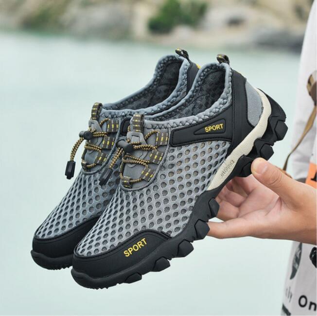  water shoes men's sneakers water land both for aqua shoes marine shoes mesh fishing shoes black 24.5cm~28cm