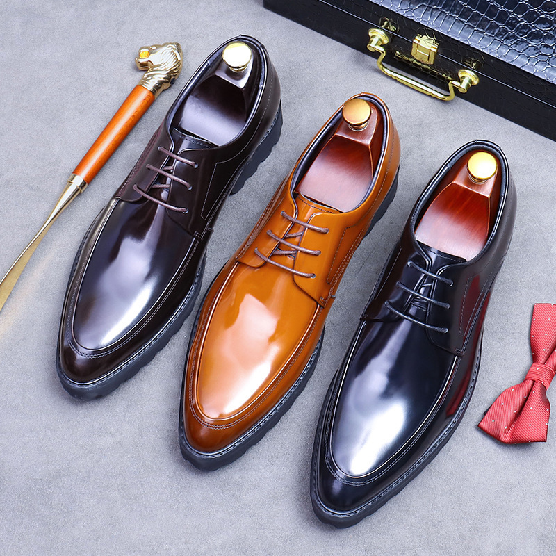 最高級 新品 ビジネスシューズ メンズ 本革 レザーシューズ 職人手作り 革靴 上質 フォーマル 紳士靴 大人気 コーヒー 26.5cm_画像5