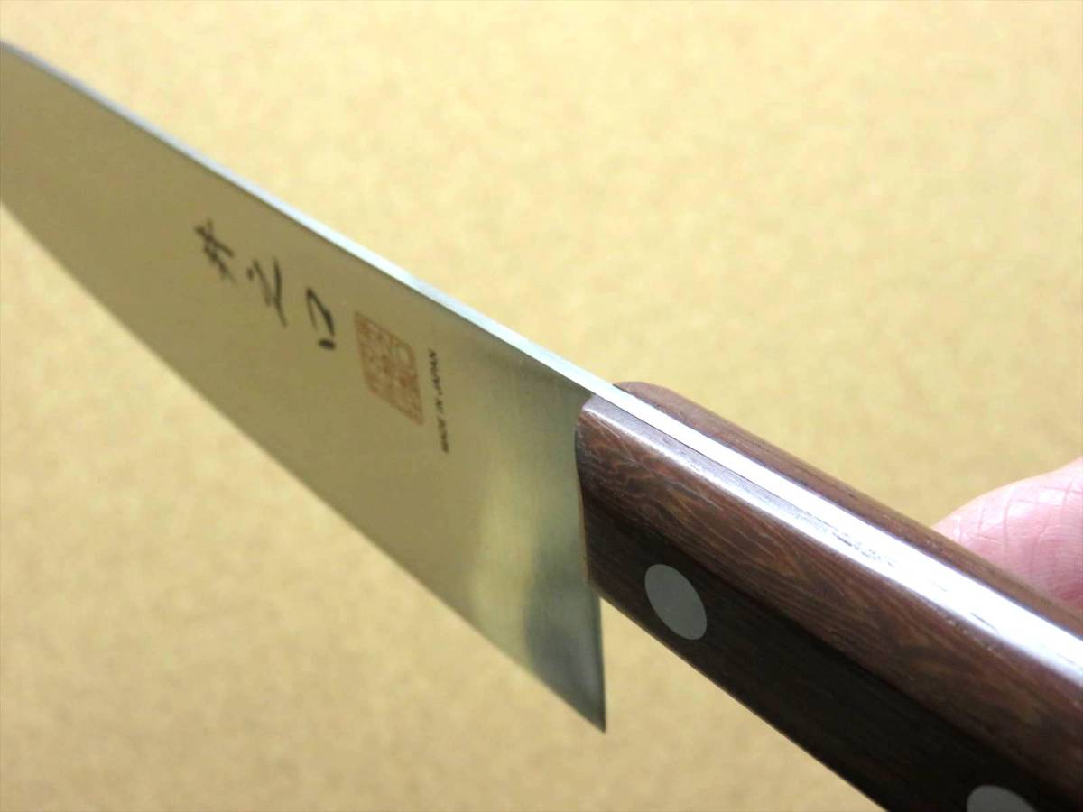 関の刃物 三徳包丁 16.5cm (165mm) 井之口 8Aステンレススチール 天然木ハンドル 家庭用 肉 魚 野菜切り 両刃万能包丁 文化包丁 国産日本製