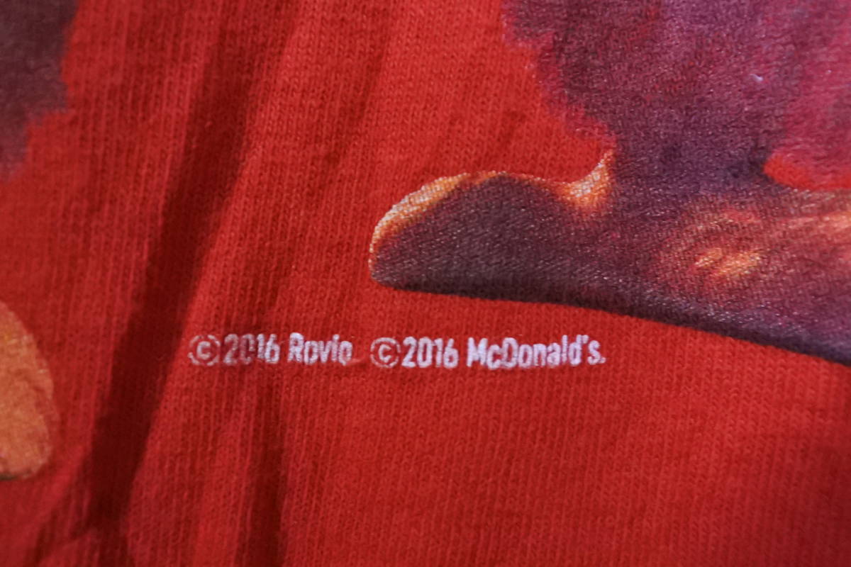 McDonald's THE ANGRY BIRDS MOVIE Tee size M マクドナルド アングリーバード Tシャツ レッド_画像6