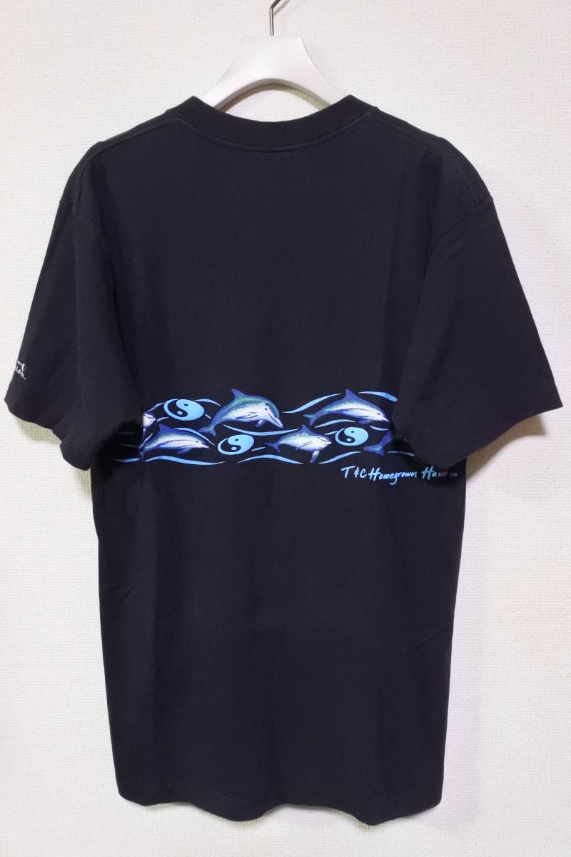 90's T＆C Homegrown Hawaii Vintage Tee size M USA製 オールドサーフ Tシャツ ブラック ビンテージ_画像9