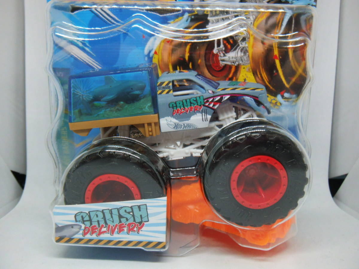 【国内流通版】HOTWHEELS MONSTER TRUCKS ホットウィール モンスタートラック CRUSH DELIVERY クラッシュデリバリー　サメ_画像2