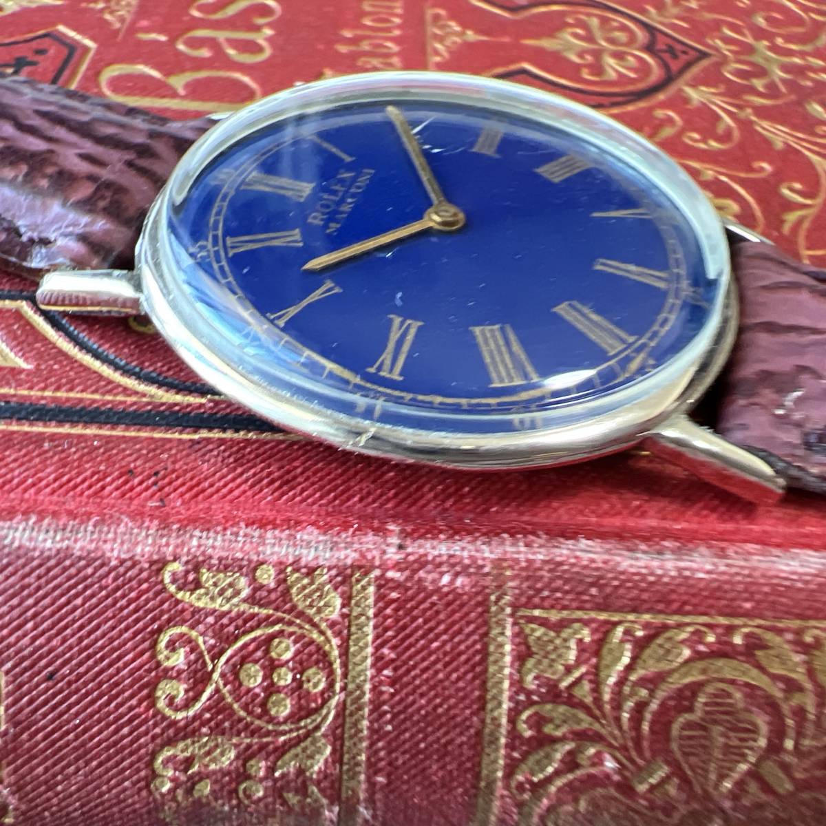 ロレックス　マルコーニ　1910　ブルーダイヤル　　手巻き　動作良好　メンズ腕時計_画像4