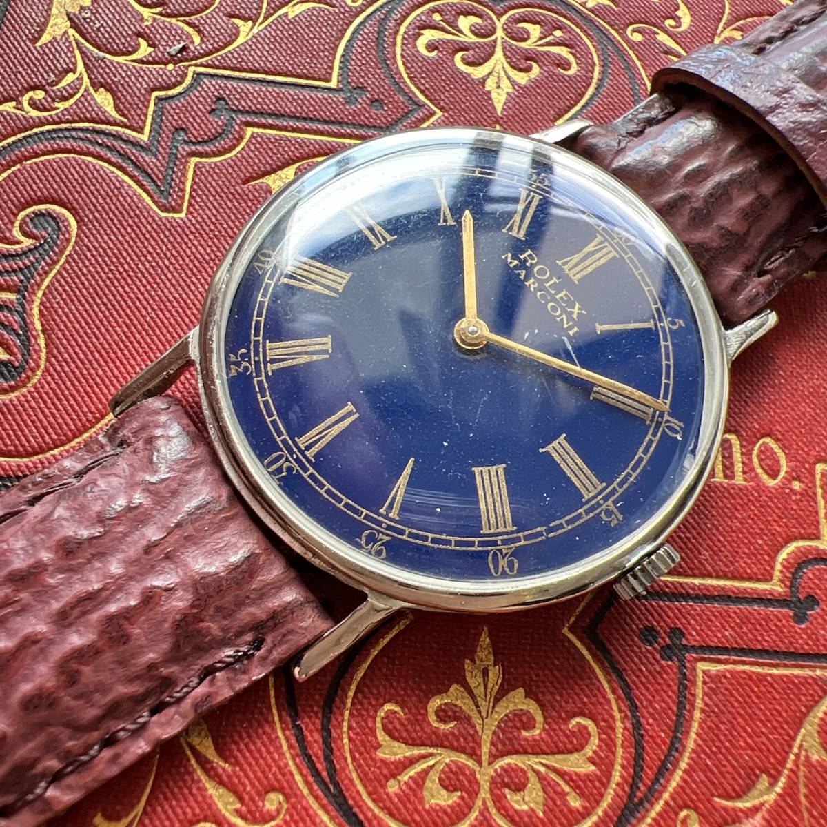 ロレックス　マルコーニ　1910　ブルーダイヤル　　手巻き　動作良好　メンズ腕時計_画像5