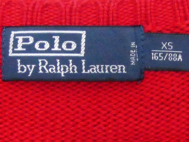 即決★Polo RALPH LAUREN★メンズXS ニットセーター ポロラルフローレン 赤 レッド ポニー刺繍 カーディガン ライトアウター