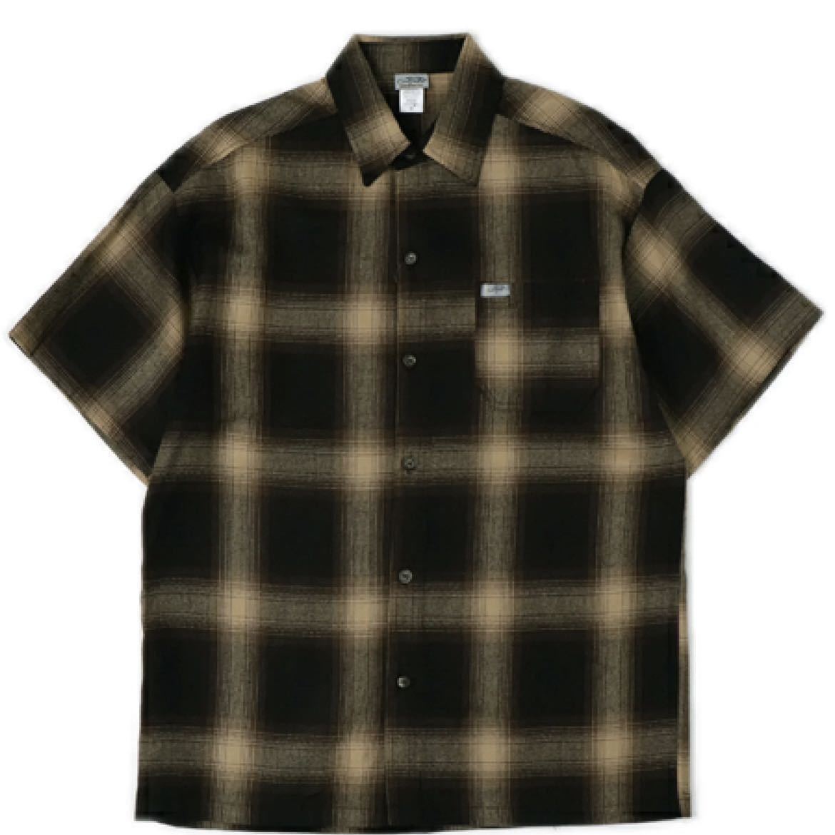 新品未使用 CALTOP キャルトップ 半袖チェックシャツ ブラウンカーキ Lサイズ OMBRE CHECK S/S SHIRTS オンブレチェック_画像3