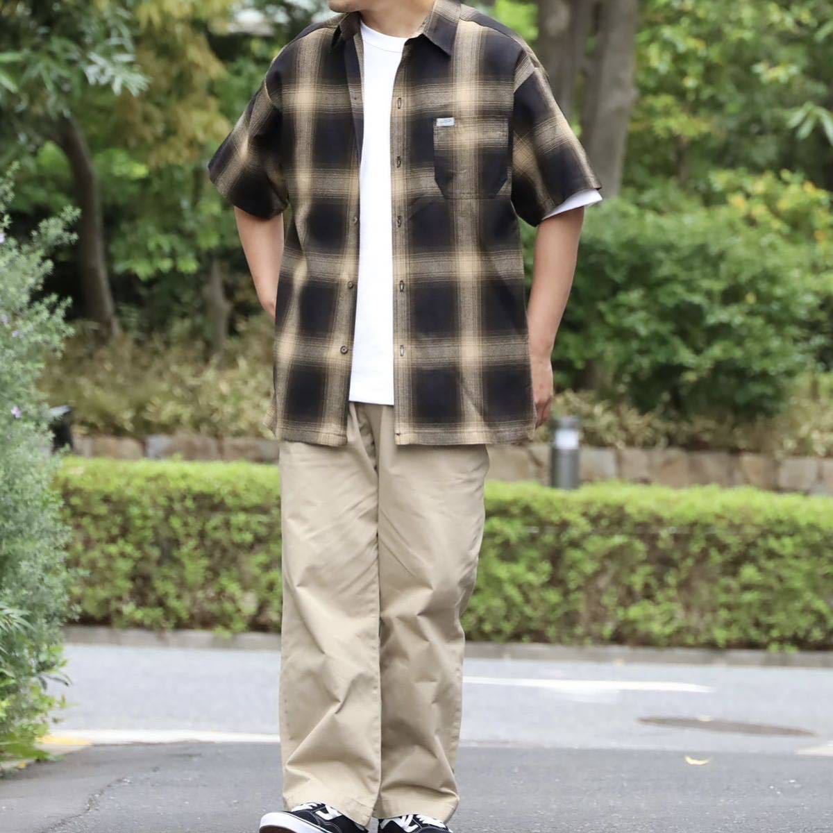 新品未使用 CALTOP キャルトップ 半袖チェックシャツ ブラウンカーキ Lサイズ OMBRE CHECK S/S SHIRTS オンブレチェック_画像10