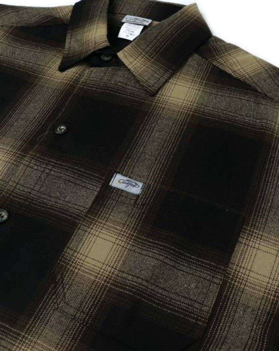 新品未使用 CALTOP キャルトップ 半袖チェックシャツ ブラウンカーキ Mサイズ OMBRE CHECK S/S SHIRTS オンブレチェック_画像5