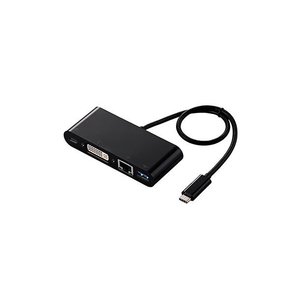 エレコム Type-Cドッキングステーション PD対応 充電用Type-C1ポート USB（3.1）1ポート DVI1ポート LANポート 30cmケ