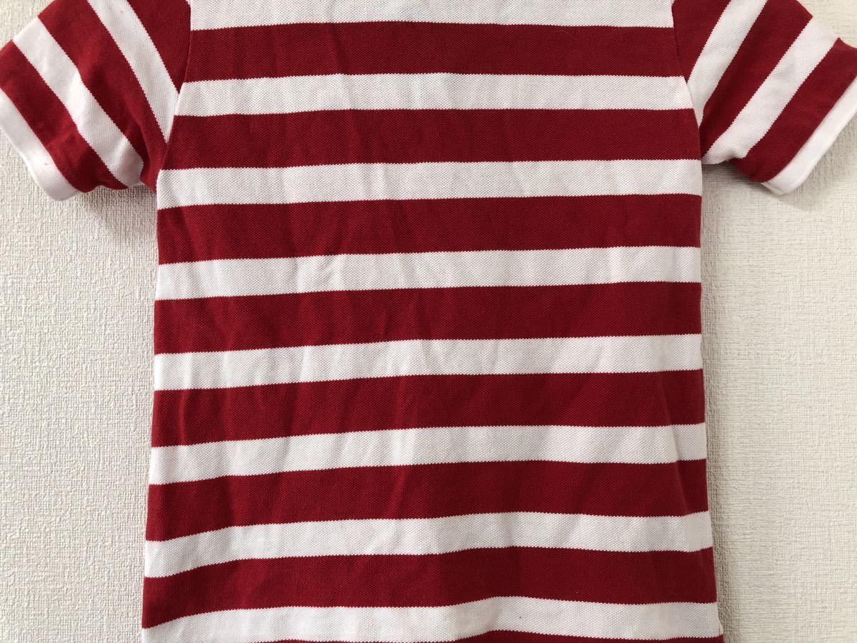 赤×白　半袖ボーダーポロシャツ 130センチ_画像9