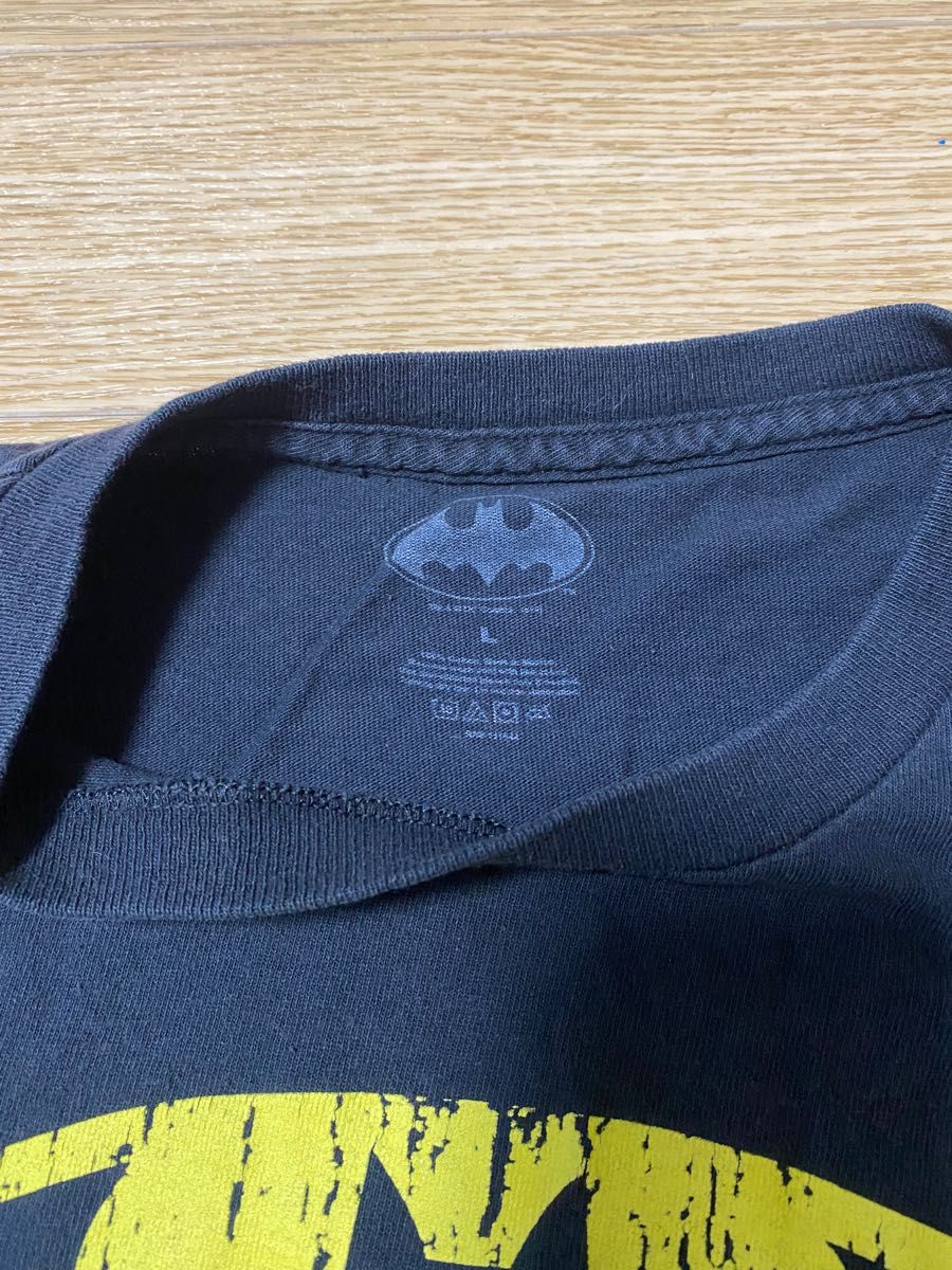 Tシャツ 半袖 カットソー バットマン BATMAN 古着 黒 黄色 ブラック  イエロー Lサイズ