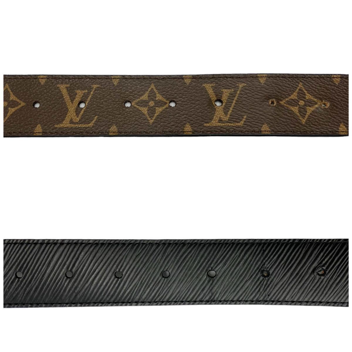 【美品】ルイヴィトン LOUIS VUITTON M9935 モノグラム エピ サンチュール LVサークル リバーシブル 80/32 ベルト  ゴールドバックル