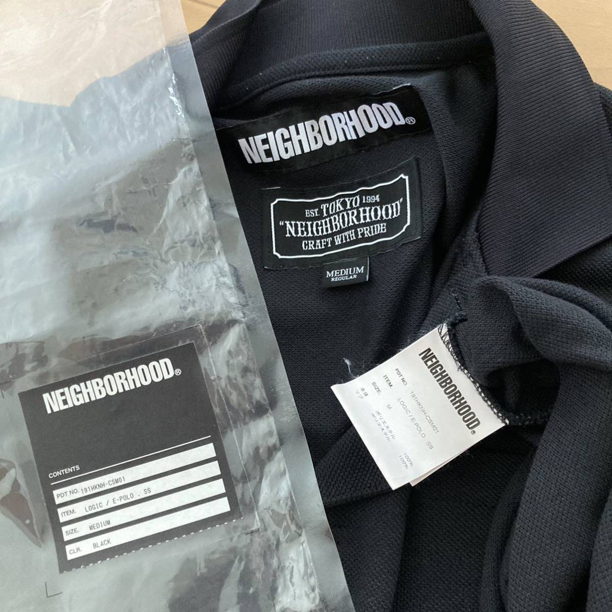 美品 ネイバーフッド ポロシャツ サイズM ブラック 黒 半袖 シャツ T