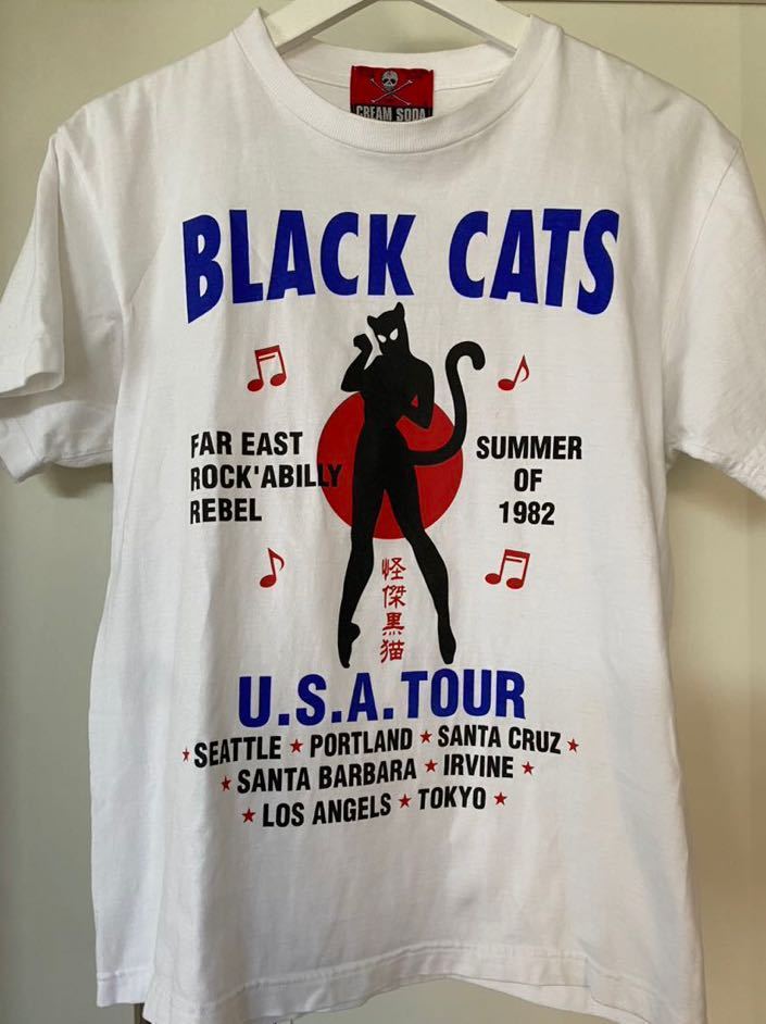 クリームソーダ ブラックキャッツ USA 1982 tシャツ Sサイズ_画像1