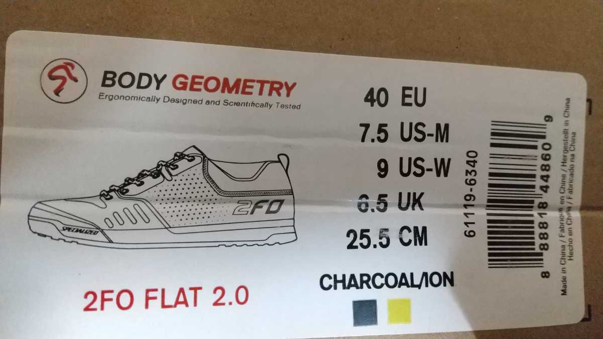 Specialized 2FO FLAT 2.0 MTB Shoes スペシャライズド　シューズ EU40 25.5cm相当 CHARCOAL ION_画像7