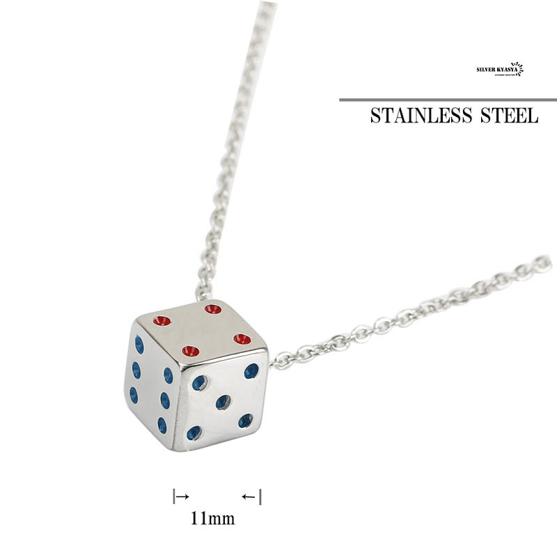 STAINLESS サイコロ ネックレス シルバー ダイスネックレス サイコロ dice 遊び心 お洒落 存在感_画像2