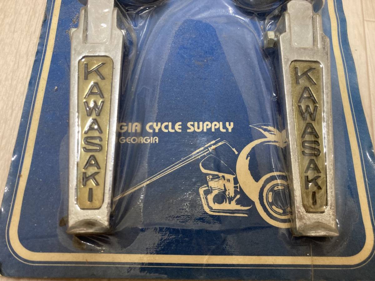 当時物 70's Kawasaki ロゴ ハイウェイ ペグ 未使用品 (検 当時物 70's Kawasaki ロゴ ハイウェイ ペグ 未使用品 (検