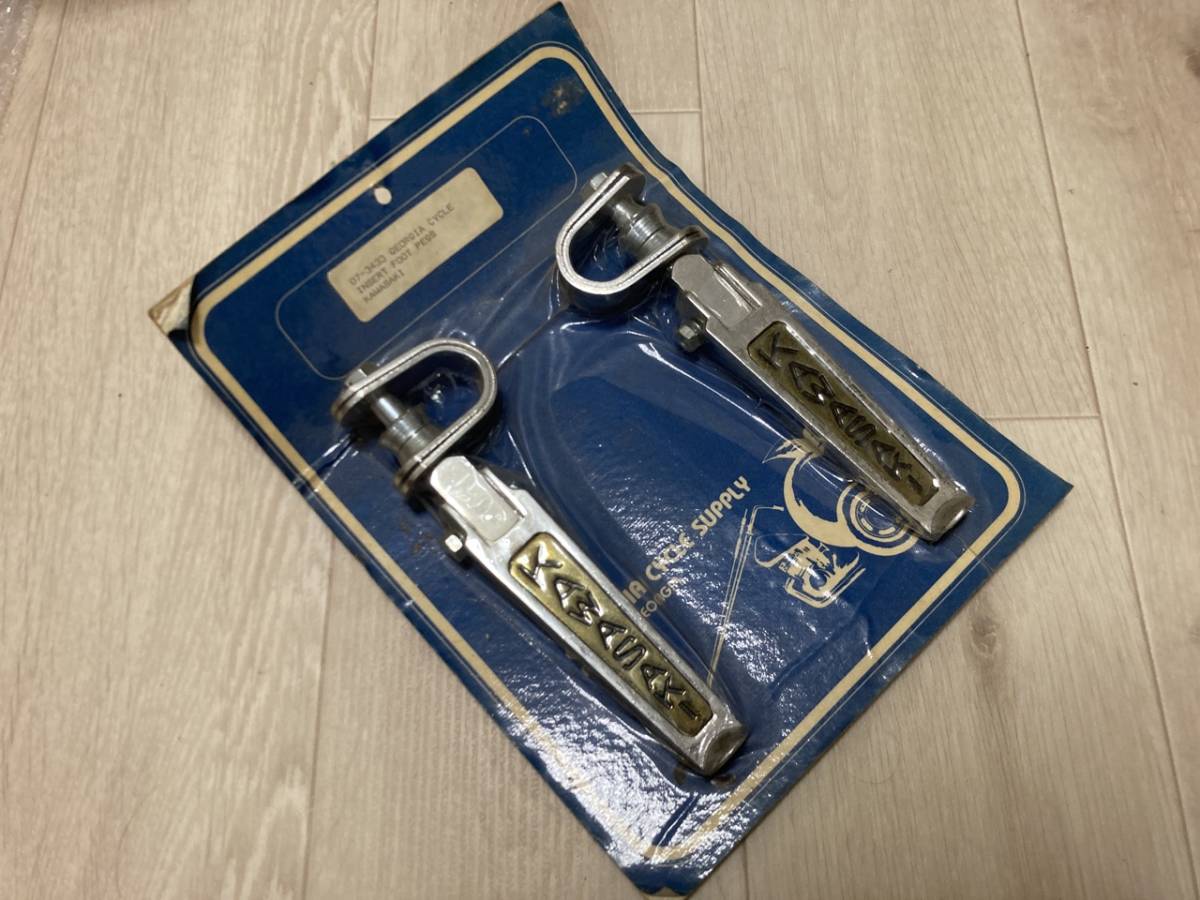 当時物 70's Kawasaki ロゴ ハイウェイ ペグ 未使用品 (検 当時物 70's Kawasaki ロゴ ハイウェイ ペグ 未使用品 (検