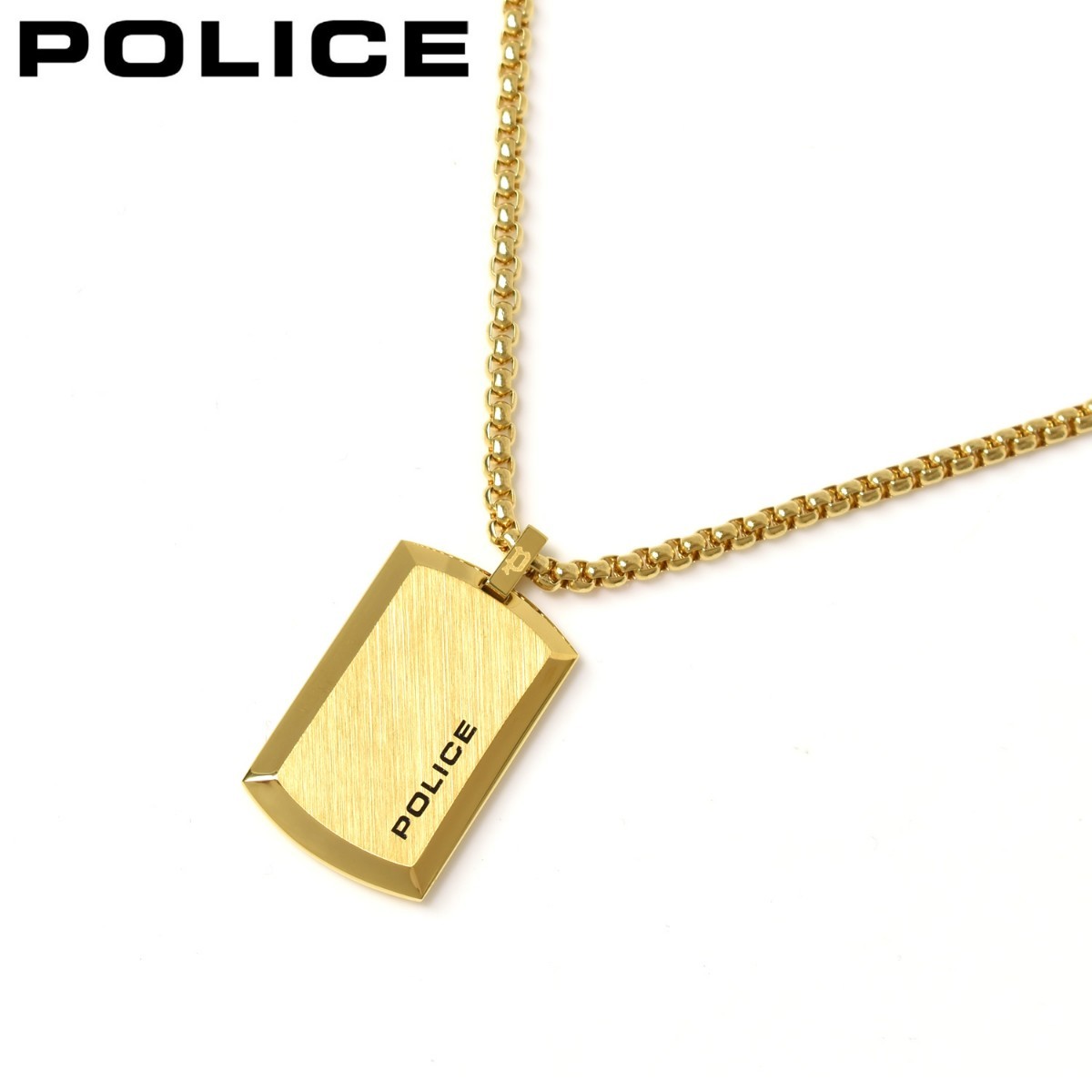 新品 ポリス POLICE プレート ペンダント ネックレス 25988PSG ゴールド ミディアム ユニセックス チェーンネックレス 未使用 箱あり Yahoo!フリマ（旧）のサムネイル
