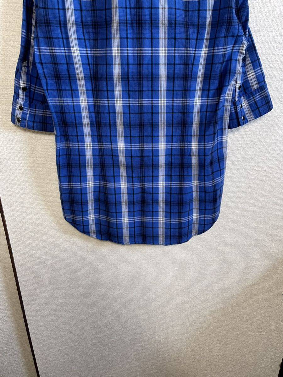 【美品】【レターパックプラス対応】 ATTACHMENT アタッチメント CHECK SHIRTS チェックシャツ BLUE ブルー 青色 即決早い者勝ち_画像8