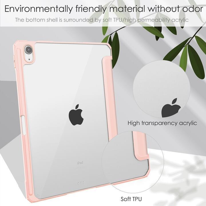 iPad Air4 10.9インチ専用 PUレザー TPU 背面透明 ソフト 保護ケース 三つ折り アップルペンシル収納付 紺_画像7
