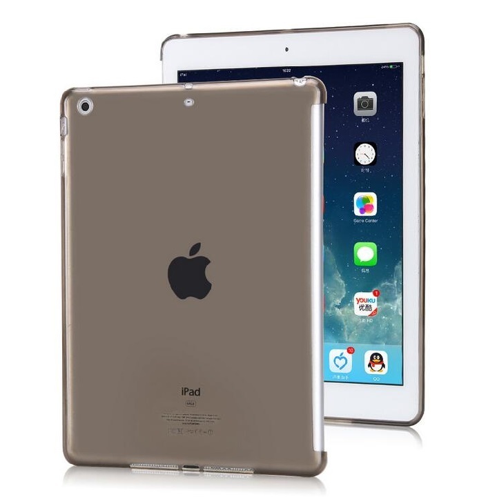 iPad 9.7インチ第5/6世代用 TPU ソフト バック カバー 半透明 背面ケース 落下防止 スマートカバー対応 クリア_画像1