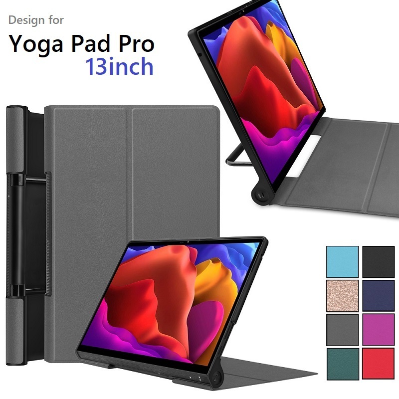 Lenovo Yoga Tab 13インチ YT-K606F用PUレザー マグネット開閉式 タブレットカバーケース スタンド機能 ローズゴールド_画像1