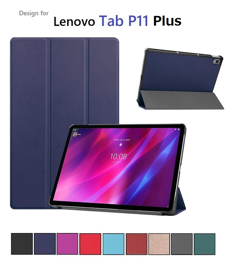 Lenovo Tab P11 Plus J607F/J606 for PU leather Smart cover case three folding stand function black 