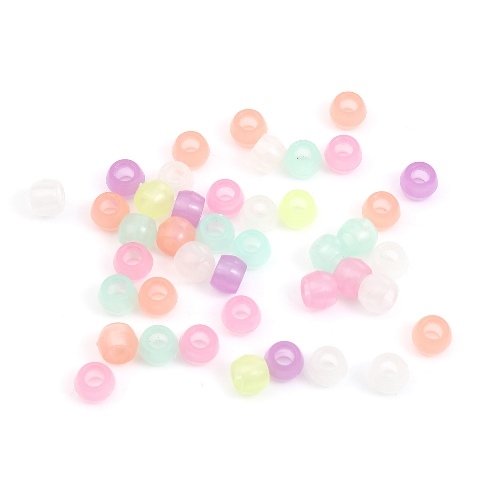  pastel color Mix plastic beads (50 piece pack ) acrylic fiber beads diameter 8mm x 6mm