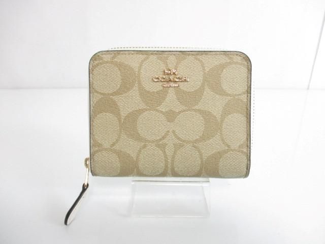 良品 コーチ COACH 財布 二つ折り財布 シグネチャー ラウンド