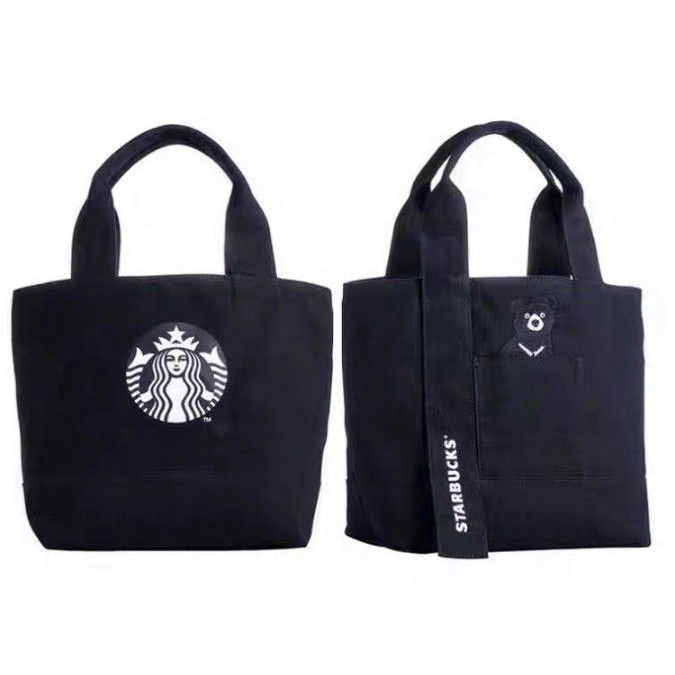 【新品 未使用】スターバックス スタバ トートバッグ ブラック 台湾 限定 クマ 熊 海外限定 ランチバッグ お散歩バッグ