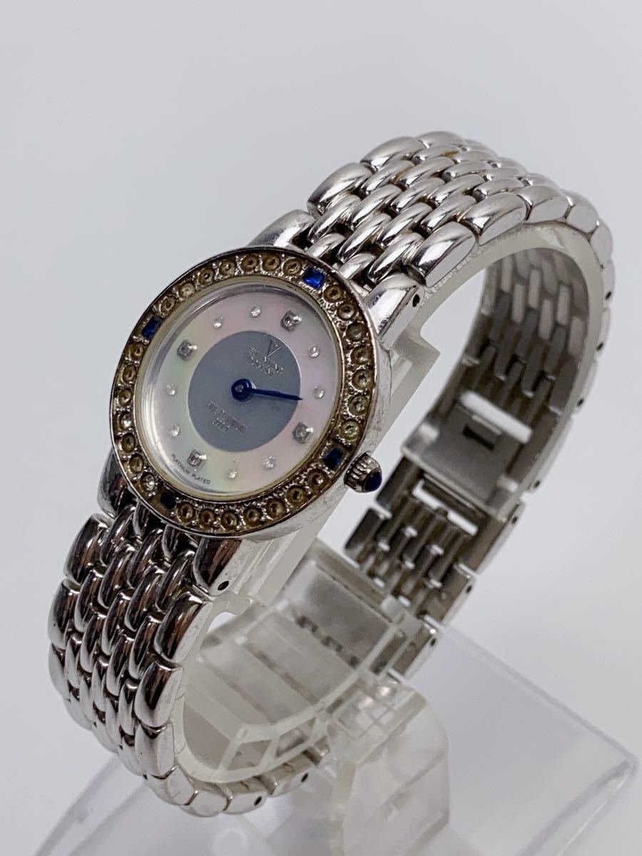 T660 バレンチノドマーニ valentino domani 腕時計 VD-2038 ファインプラチナ999.9 ホワイトシェル×シルバー文字盤 石付_画像4