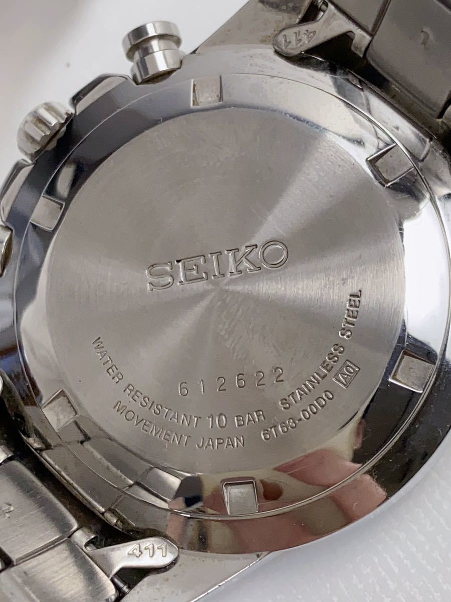 T681 美品 SEIKO セイコー 腕時計 クロノグラフ 6T63-00D0 クオーツ 電池交換済み_画像7