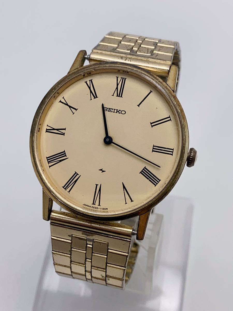 T694 SEIKO セイコー シャリオ 2220-0430 メンズ 腕時計 手巻き 2針