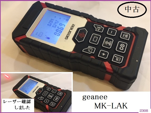 ■□■ 中古 レーザー距離計 geanee ジーニー MK-LAK 本体のみ 最近まで使用 / 建築 測定 小型 軽量 ■□■ 発送 レターパック520円_画像1