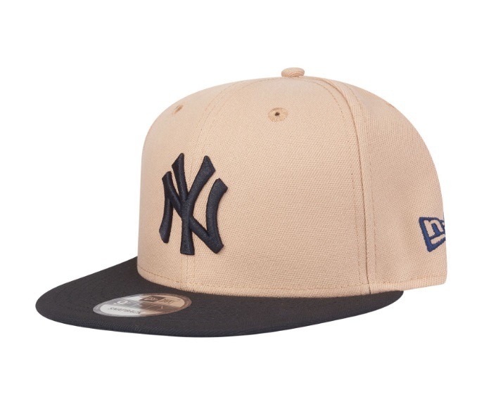 ヤンキース MLB ★ New Era ２トーン ベージュ フラット キャップ A