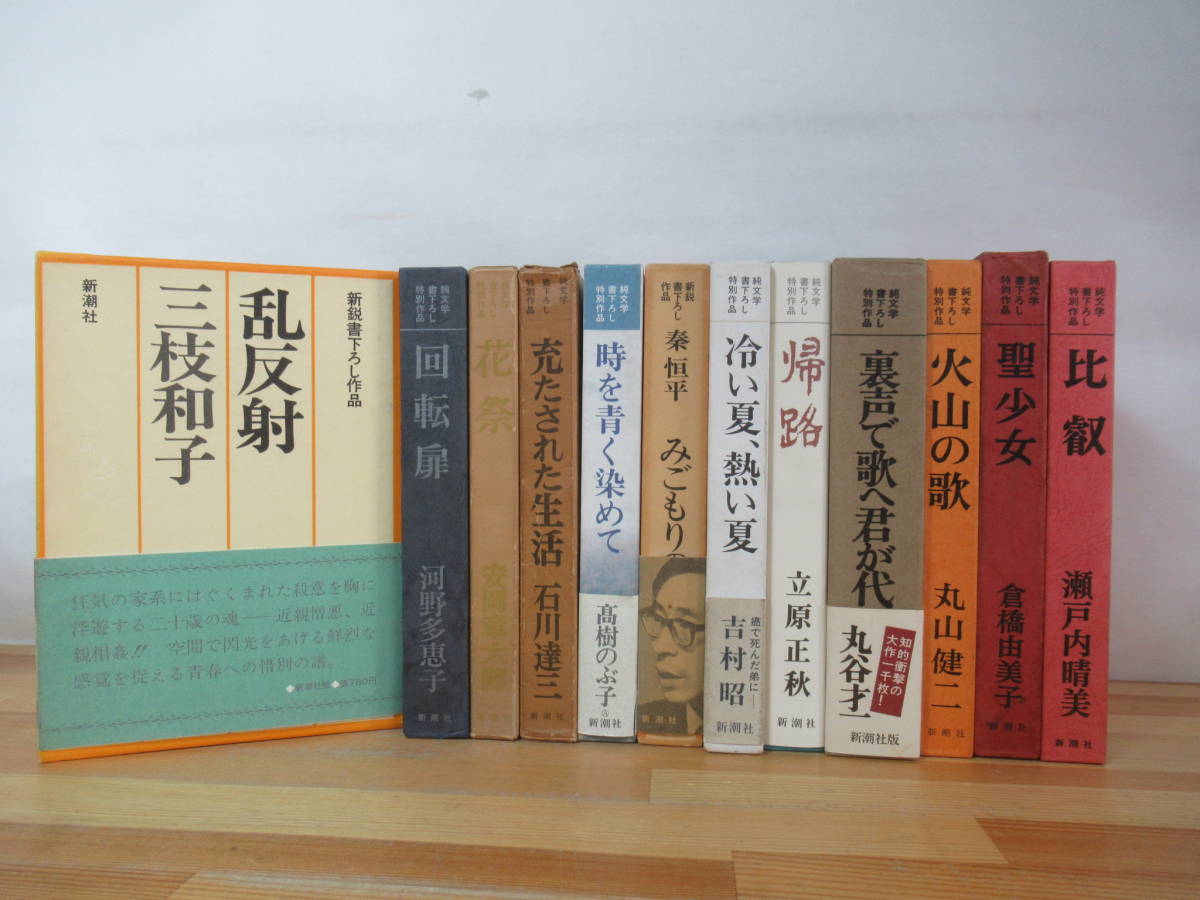 Q64▽純文学書き下ろし特別作品12冊セット 比叡 聖少女 みごもり 時を青く染めて 回転扉 花祭 冷たい夏、熱い夏 火山の歌 帰路 280829_画像1