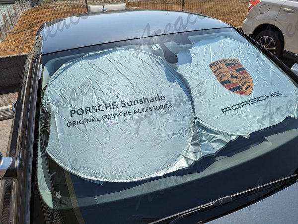 PORSCHE ポルシェ サンシェード UVカット 遮光 暑さ対策 日焼け防止 軽量コンパクト収納 ダッシュボード保護 WED_画像2