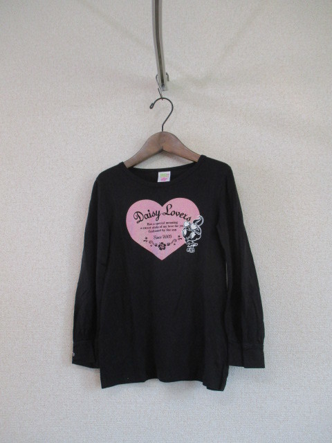 DAISYLOVERS黒プリント長袖Tシャツ サイズ130（USED）72218②_画像1