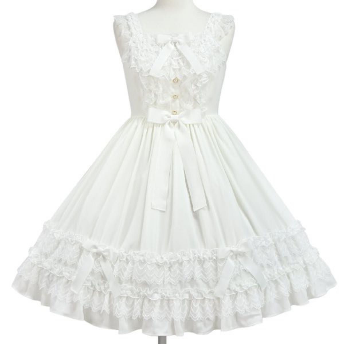 Angelic Pretty romantick poem ジャンパースカート ホワイト Angelic Pretty romantick poem ジャンパースカート ホワイト