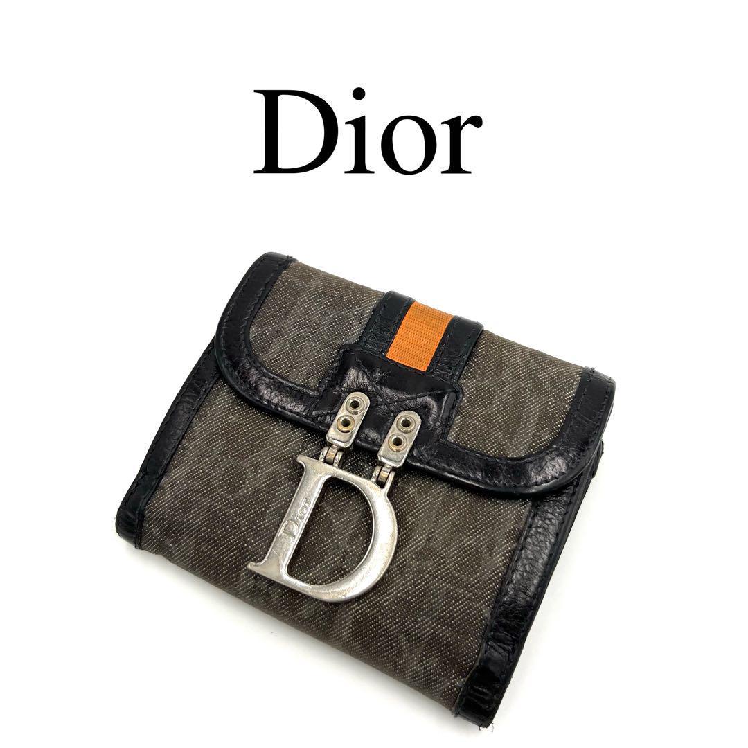 注目ブランドのギフト Christian 希少 Dior ロゴ金具 トロッター 折り