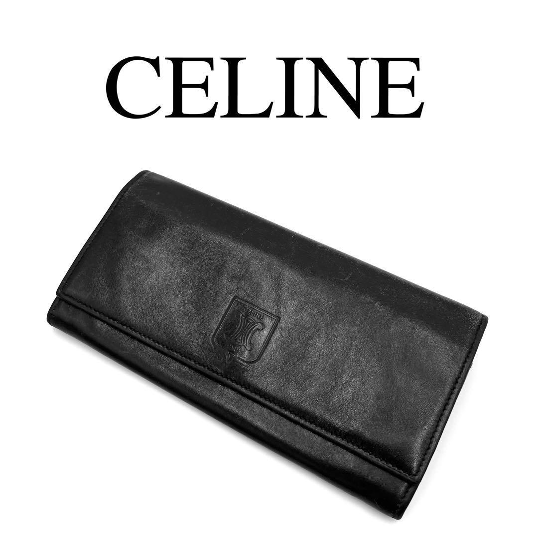 Yahoo!オークション   CELINE セリーヌ 長財布 がま口 ワンポイント