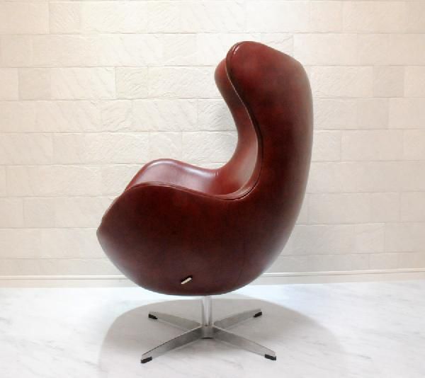 エッグチェア アルネヤコブセン レザー仕様 ワイン ソファ ソファー sofa eggchair パーソナルチェア_画像3