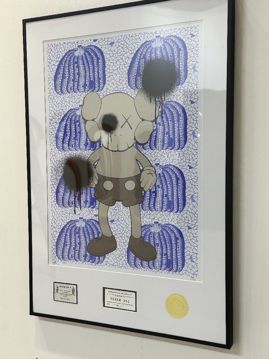 DEATH NYC 額付き 世界限定100枚 アートポスタ KAWS ミッキー Mickey