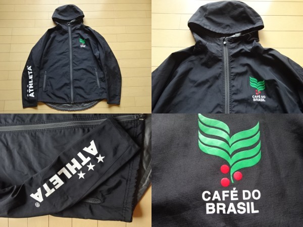 【ATHLETA】カフェドブラジル フードジャケット ブラック SIZE:MEDIUM (アスレタ,フットサル,ウォームアップ)_画像5