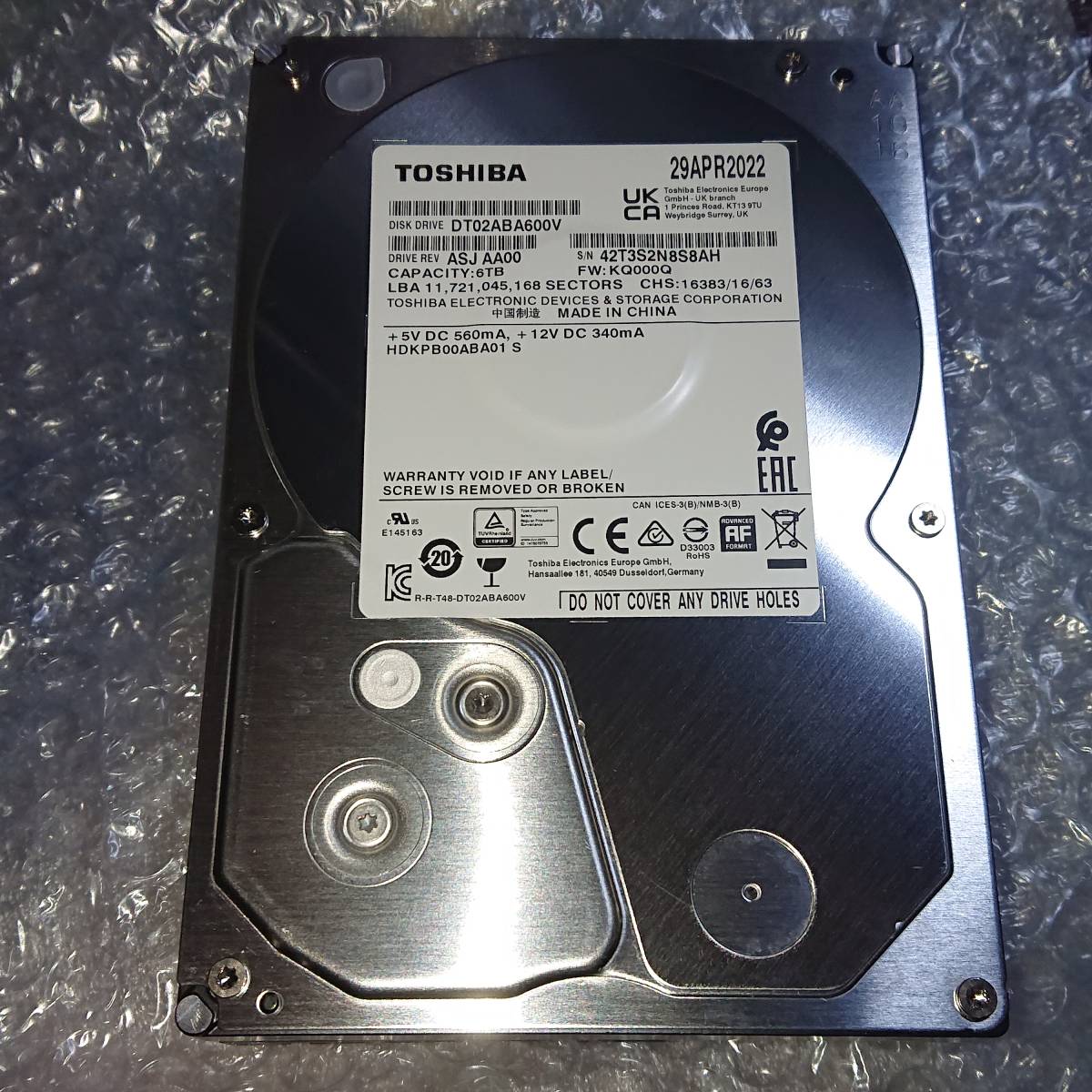 ヤフオク! - 6TB TOSHIBA 静音低発熱AVコマンド対応SATA...