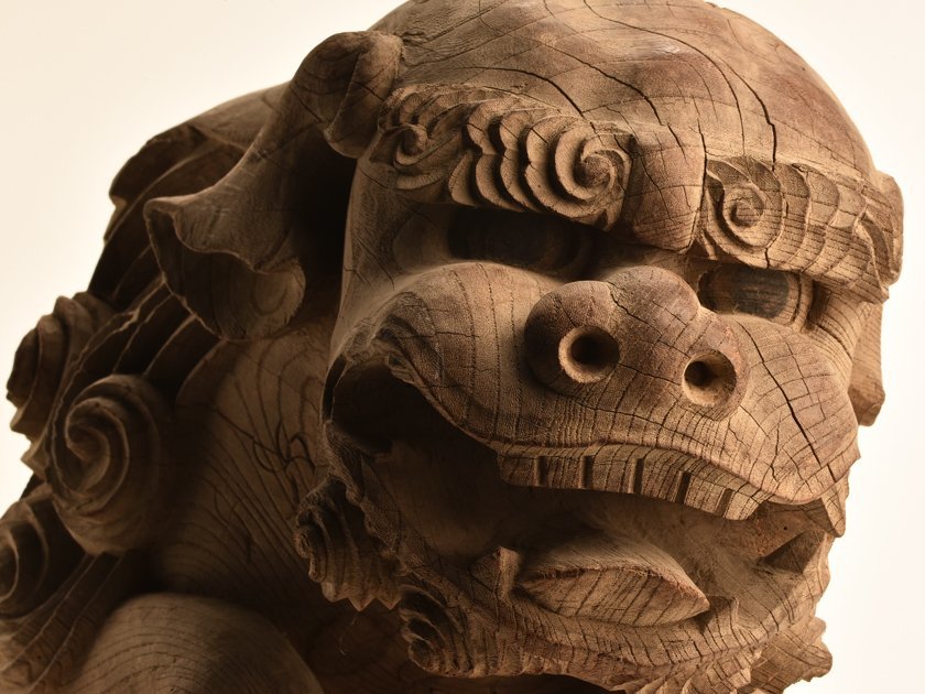 流】仏教美術時代木彫獅子型木鼻DG054 | JChere雅虎拍卖代购