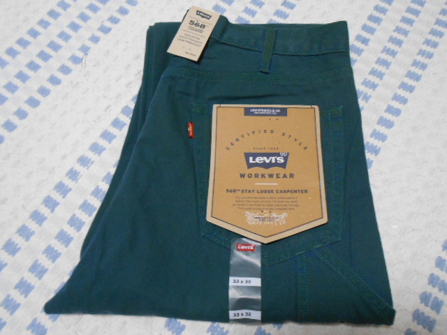  new goods! limitation! Levi's 568 stay Roo z carpe nta- pants W33 558490042 blue .. exist green 501XX work pants pe Inter 