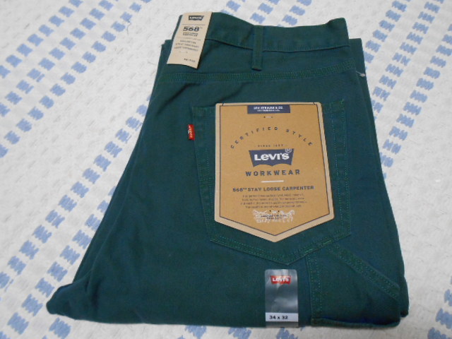  new goods! limitation! Levi's 568 stay Roo z carpe nta- pants W34 558490042 blue .. exist green 501XX work pants pe Inter 