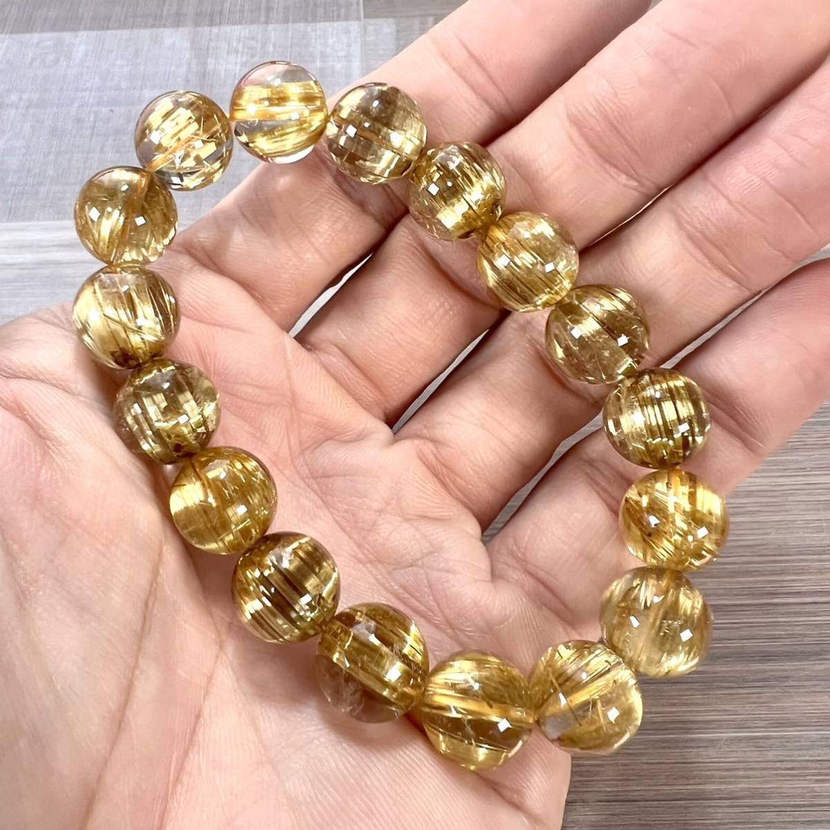 店舗良い トップクオリティ タイチンルチルブレスレット 12mm ルチル